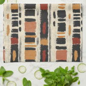 Linge De Cuisine Motif géométrique rustique en boue de coton (1) (Plié)