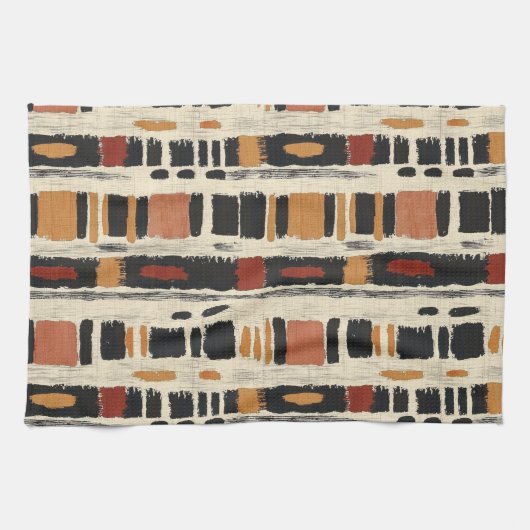 Linge De Cuisine Motif géométrique rustique en boue de coton (1) (Horizontal)