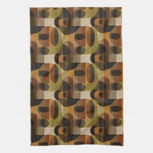 Linge De Cuisine Motif géométrique sombre du milieu du siècle (3)