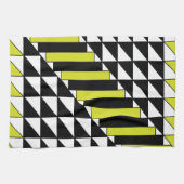 Linge De Cuisine Motif géométrique triangle rectangle vert noir (Horizontal)
