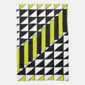 Linge De Cuisine Motif géométrique triangle rectangle vert noir (Vertical)