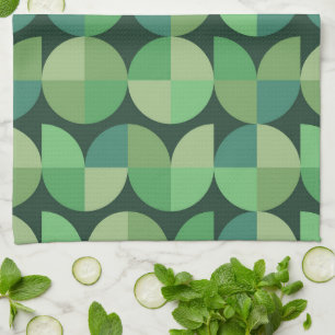 Linge De Cuisine Motif géométrique vert moderne du milieu du siècle