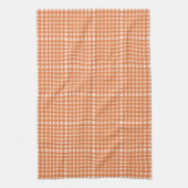 Linge De Cuisine Motif Gingham Blanc Orange (Vertical)