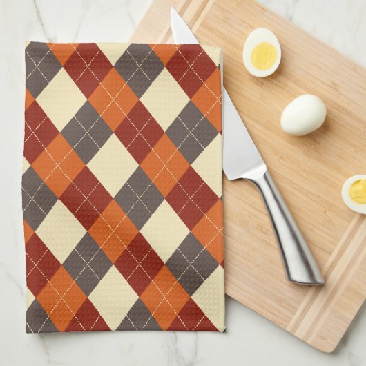 Linge De Cuisine Motif Gingham d'automne (Quart Plié)