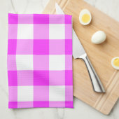 Linge De Cuisine Motif Gingham Rose et Blanc (Quart Plié)