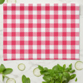 Linge De Cuisine Motif Gingham Rouge et Blanc Classique Rustique (Plié)