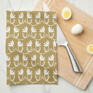 Linge De Cuisine Motif Gold Tulip