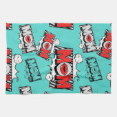 Linge De Cuisine Motif graphique maman BD turquoise gras (Horizontal)