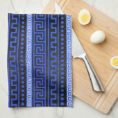 Linge De Cuisine Motif grec traditionnel de méandre (Quart Plié)