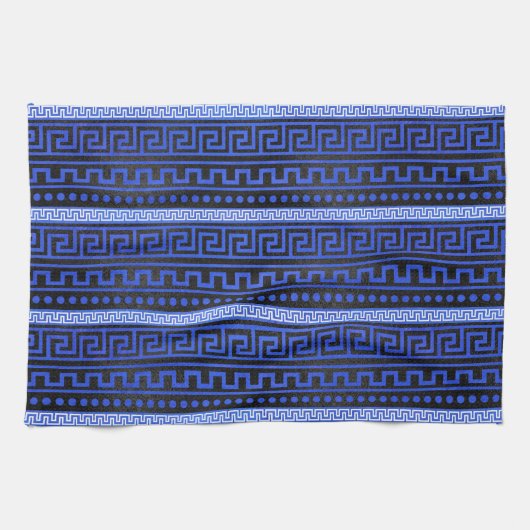 Linge De Cuisine Motif grec traditionnel de méandre (Horizontal)