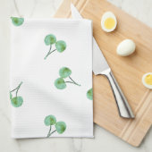 Linge De Cuisine Motif Green Cherry (Quart Plié)