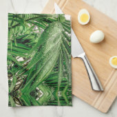 Linge De Cuisine Motif Greens et Raindrops (Quart Plié)