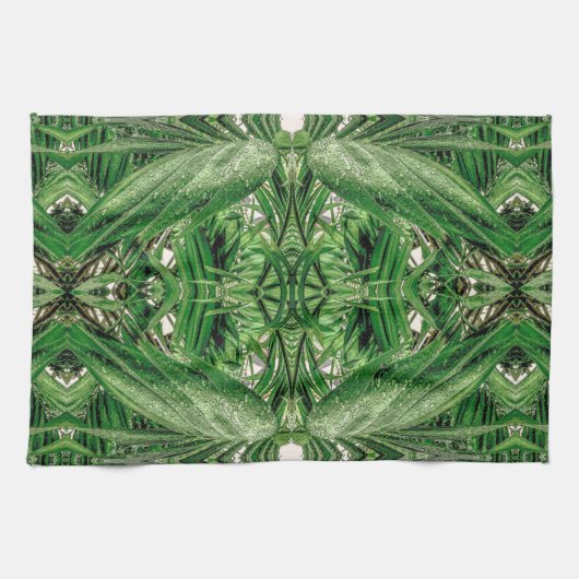 Linge De Cuisine Motif Greens et Raindrops (Horizontal)