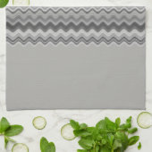 Linge De Cuisine Motif Grey Wavy Zigzag (Plié)