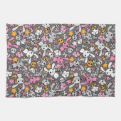 Linge De Cuisine motif gris de kawaii (Horizontal)