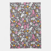 Linge De Cuisine motif gris de kawaii (Vertical)