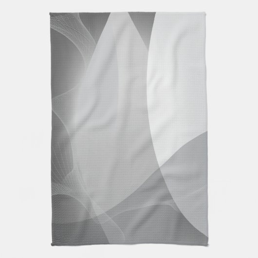 Linge De Cuisine Motif gris et blanc abstrait (Vertical)