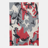 Linge De Cuisine Motif gris rouge de camouflage de Camo (Vertical)