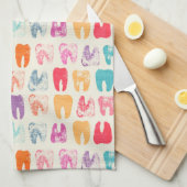 Linge De Cuisine Motif grunge de dent (Quart Plié)