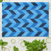 Linge De Cuisine Motif Herringbone en bleu (Plié)