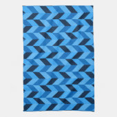 Linge De Cuisine Motif Herringbone en bleu (Vertical)