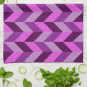 Linge De Cuisine Motif Herringbone en violet (Plié)