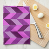 Linge De Cuisine Motif Herringbone en violet (Quart Plié)