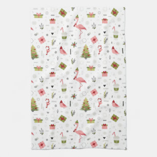 Linge De Cuisine Motif heureux de Flamant rose de vacances