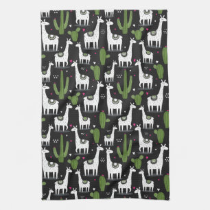 Linge De Cuisine Motif heureux de lama