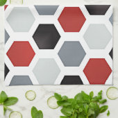 Linge De Cuisine Motif Hexagon d'Art Moderne (Plié)
