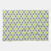 Linge De Cuisine Motif Hexagon gris vert citron géométrique (Horizontal)