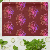 Linge De Cuisine Motif Hibiscus (Plié)