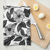 Linge De Cuisine Motif Hibiscus (Quart Plié)