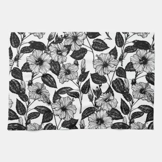 Linge De Cuisine Motif Hibiscus (Horizontal)
