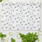 Linge De Cuisine Motif Houndstooth Chic Musical Notes (Plié)