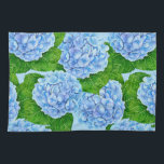Linge De Cuisine Motif hydrangée bleu<br><div class="desc">Motif en fleur d'hydrangée bleue peinte d'aquarelles.</div>