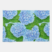 Linge De Cuisine Motif hydrangée bleu (Horizontal)