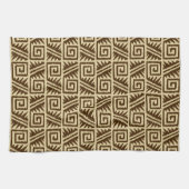 Linge De Cuisine Motif Ikat Aztec - Brown foncé et Tan (Horizontal)