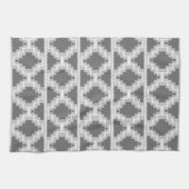 Linge De Cuisine Motif Ikat Aztec - gris foncé et clair / gris (Horizontal)