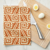 Linge De Cuisine Motif Ikat Aztec - Mandarin et orange clair (Quart Plié)