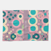 Linge De Cuisine Motif isométrique Kawai Circle Rose Navy (Horizontal)