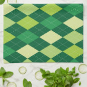 Linge De Cuisine Motif Jacquard vert (Plié)