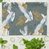 Linge De Cuisine Motif japonais Vintage Crane Birds (Plié)