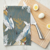 Linge De Cuisine Motif japonais Vintage Crane Birds (Quart Plié)