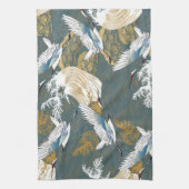 Linge De Cuisine Motif japonais Vintage Crane Birds (Vertical)