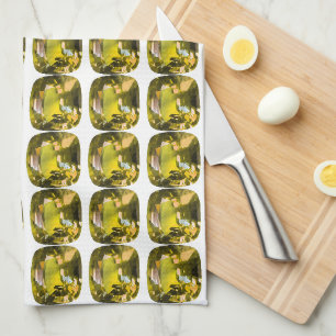 Linge De Cuisine Motif jaune Abstrait
