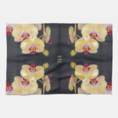 Linge De Cuisine Motif jaune d'orchidée (Horizontal)