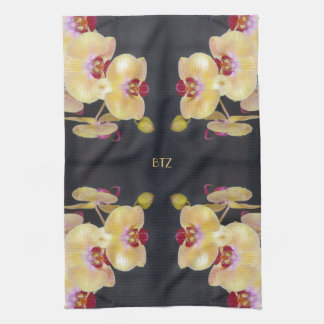 Linge De Cuisine Motif jaune d'orchidée