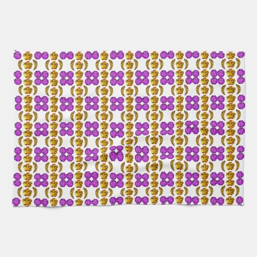 Linge De Cuisine Motif jaune pourpre (Horizontal)