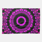 Linge De Cuisine Motif kaléidoscope violet, rose et noir (Horizontal)